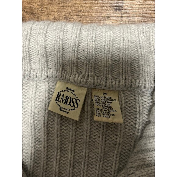 Vintage B Moss Lambswool Angora blend collared sweater cardigan - Picture 3 of 5